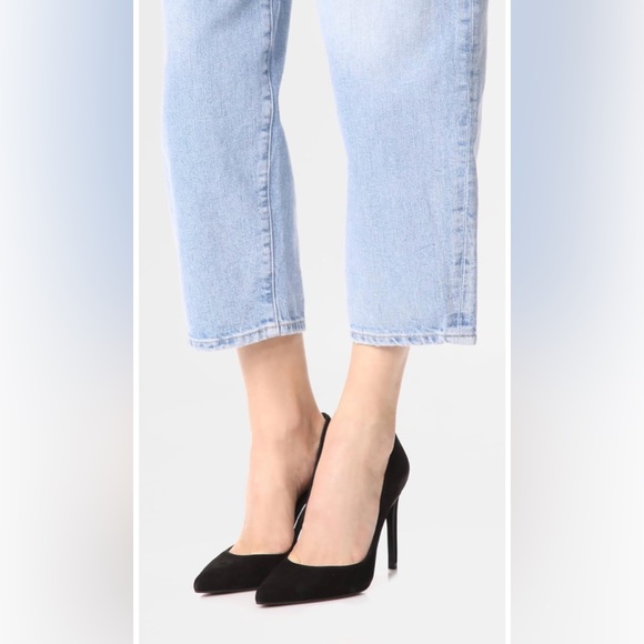 Stuart Weitzman Black Suede Heels – Wedding & Party Ready - Picture 1 of 14